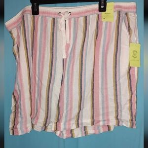 Juniper & Lime Women's Casual Shorts Pull On Elastic Waist Linen Size 2X NWT